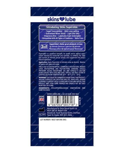 image of product,Skins Super Slide Silicone Based Lubricant - 5 Ml Foil - SEXYEONE