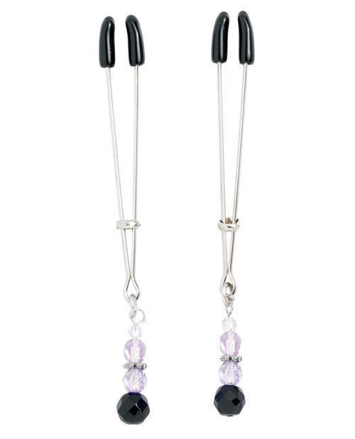 image of product,Spartacus Adjustable Tweezer Nipple Clamps W/ Beads - SEXYEONE