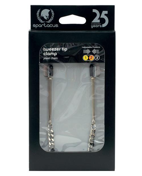 product image, Spartacus Adjustable Tweezer Nipple Clamps W-jewel Chain - SEXYEONE