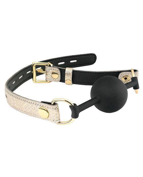 product image, Spartacus Silicone Gag W/leather Lining - Snakeskin Micro Fiber - SEXYEONE
