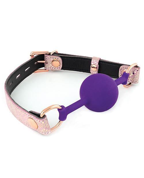 image of product,Spartacus Silicone Gag W/leather Lining - Snakeskin Micro Fiber - SEXYEONE