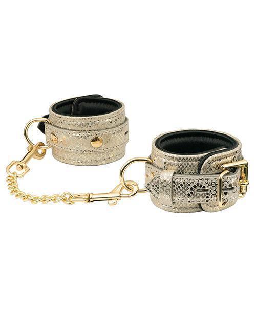 product image, Spartacus Wrist Restraints W-leather Lining - White Snakeskin Micro Fiber - SEXYEONE