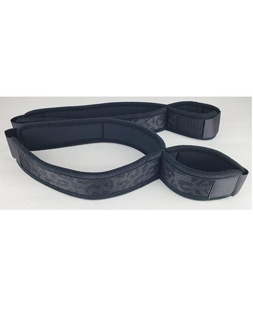 image of product,Spartacus Wrist To Thigh Cuffs - Neoprene - SEXYEONE