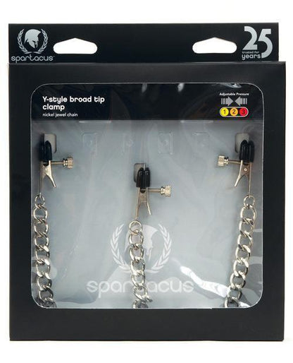 Spartacus Y-style Broad Tip Nipple Clamps & Clit Clamp - SEXYEONE