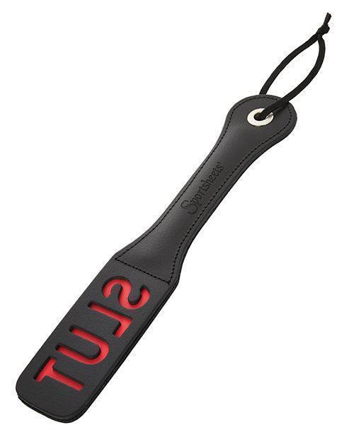 image of product,Sportsheets 12" Leather Slut Impression Paddle - SEXYEONE