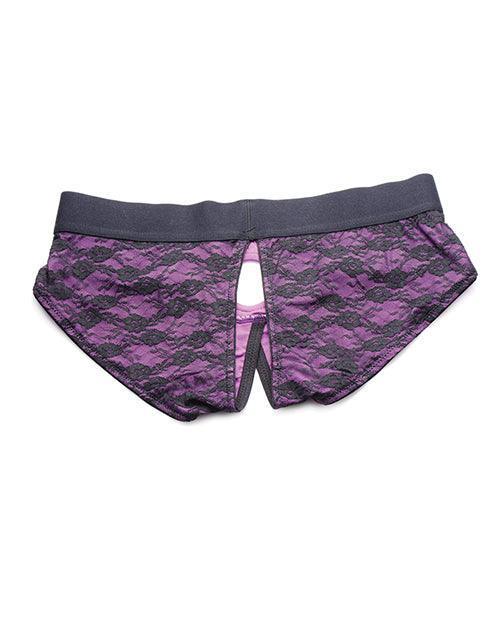 image of product,Strap U Lace Crotchless Panty Harness - SEXYEONE