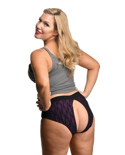 image of product,Strap U Lace Crotchless Panty Harness - SEXYEONE