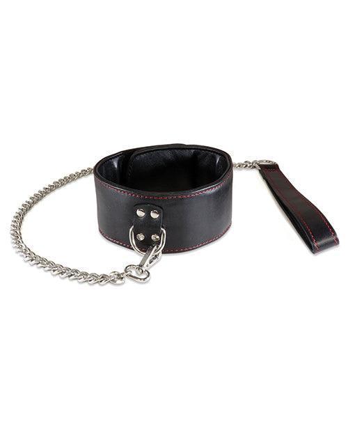 product image, Sultra Lambskin 2 1/2" Collar W/24" Chain - Black - SEXYEONE