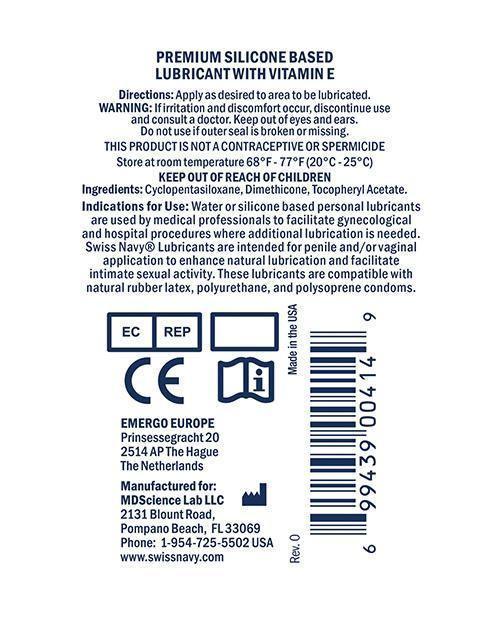 image of product,Swiss Navy Premium Silicone Lubricant - 1 Oz Bottle - SEXYEONE
