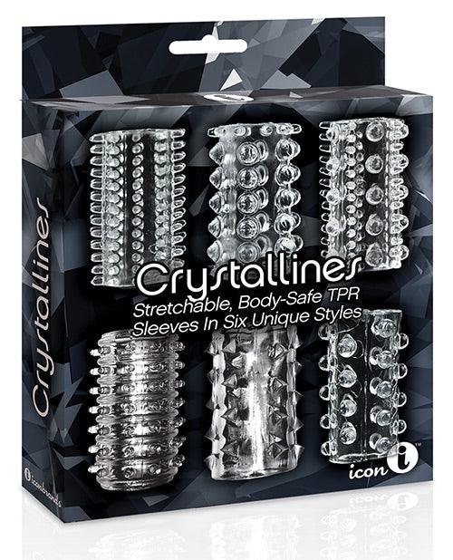 product image, The 9's Crystalline Tpr Cock Sleeve 6 Pack - Clear - SEXYEONE