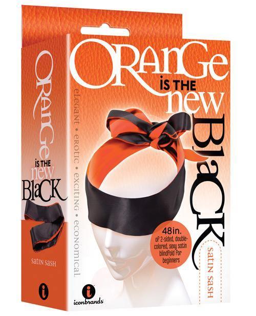 product image, The 9's Orange Is The New Black Satin Sash Reversible Blindfold - SEXYEONE