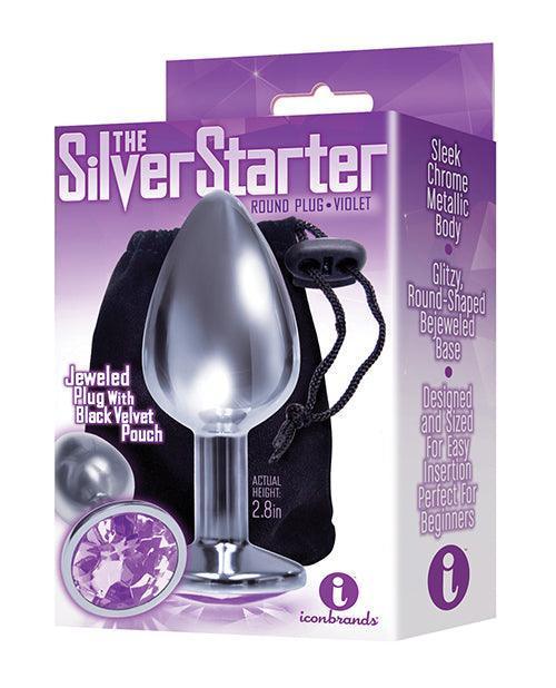 image of product,The 9's The Silver Starter Bejeweled Round Stainless Steel Plug - SEXYEONE