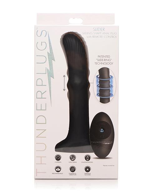 product image, Thunderplugs Sliding Shaft Silicone Vibrator W/remote - Black - SEXYEONE