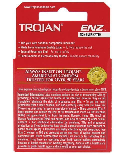 image of product,Trojan Enz Non-lubricated - Box Of 3 - SEXYEONE