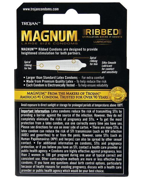 image of product,Trojan Magnum Ribbed Condoms - SEXYEONE