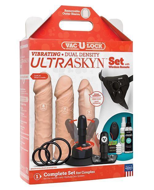 image of product,Vac-u-lock Vibrating Dual Density Ultraskyn Set W/wireless Remote - SEXYEONE