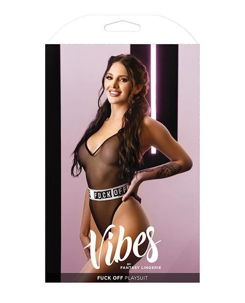 image of product,Vibes Fuck Off Mesh Playsuit Black - SEXYEONE