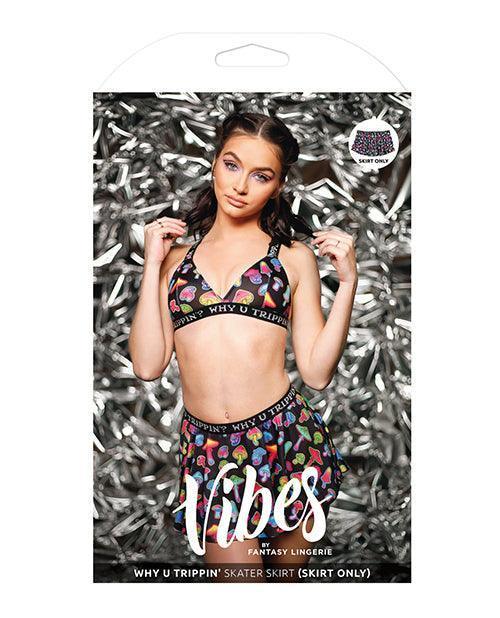image of product,Vibes Why U Trippin Skater Skirt Black - SEXYEONE