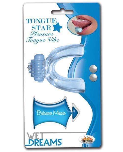 product image, Wet Dreams Tongue Star Vibe - Clear W/10 Ml Liquor Lube Pillow - SEXYEONE