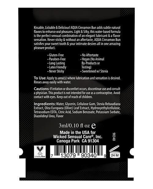 image of product,Wicked Sensual Care Aqua Water Based Lubricant - .1 Oz Cinnamon Bun - SEXYEONE