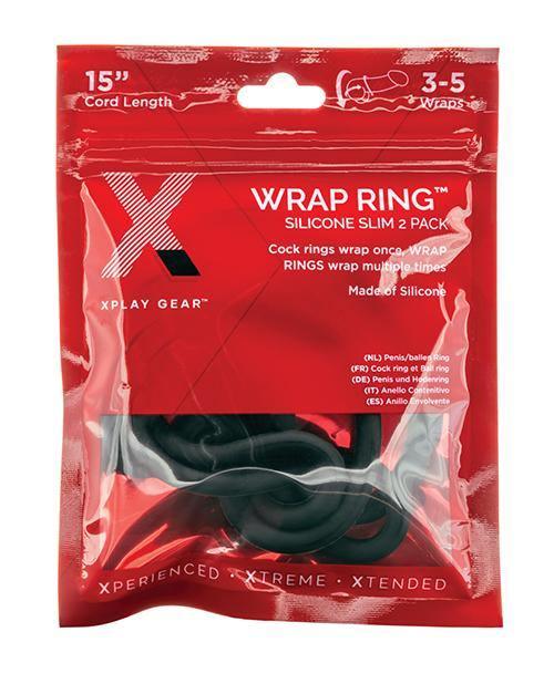 product image, Xplay Gear Silicone 15" Slim Wrap Ring - Black Pack Of 2 - SEXYEONE