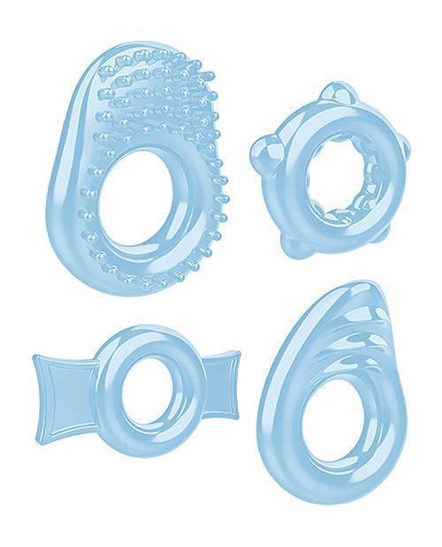 image of product,Zero Tolerance Ring A Ding Ding Set Of 4 Cock Rings - Blue - SEXYEONE
