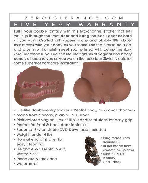 image of product,Zero Tolerance Skylar Nicole Movie Download W-realistic Ass & Vagina Stroker - SEXYEONE