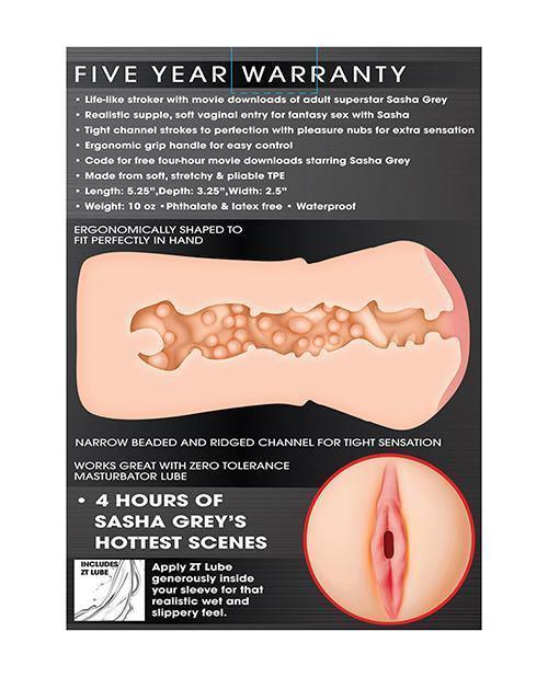 image of product,Zero Tolerance Small Pussy Stroker W-sasha Grey Download - Light - SEXYEONE