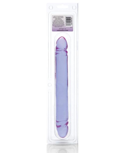 image of product,12" Reflective Gel Smooth Double Dong - Lavender - SEXYEONE