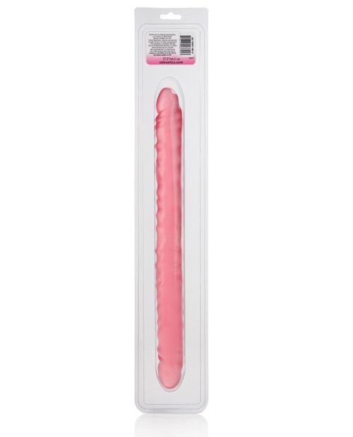 image of product,17" Slim Jim Duo Veined Super Slim Dong - Translucence Gel Pink - SEXYEONE