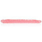 17" Slim Jim Duo Veined Super Slim Dong - Translucence Gel Pink - SEXYEONE