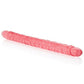 17" Slim Jim Duo Veined Super Slim Dong - Translucence Gel Pink - SEXYEONE