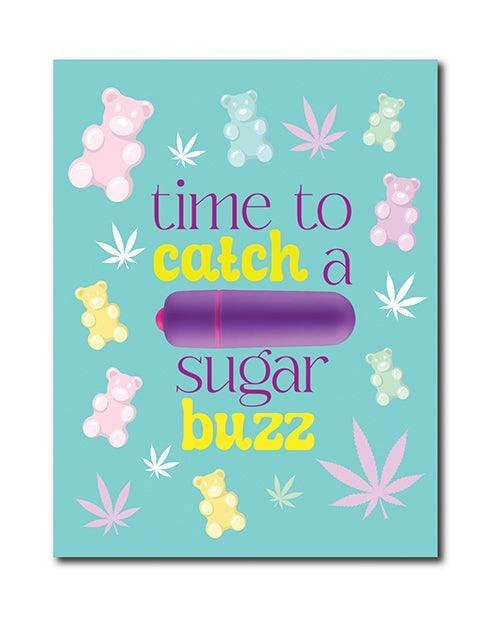 product image, 420 Foreplay Sugar Buzz Greeting Card w/Rock Candy Vibrator & Fresh Vibes Towelettes - SEXYEONE