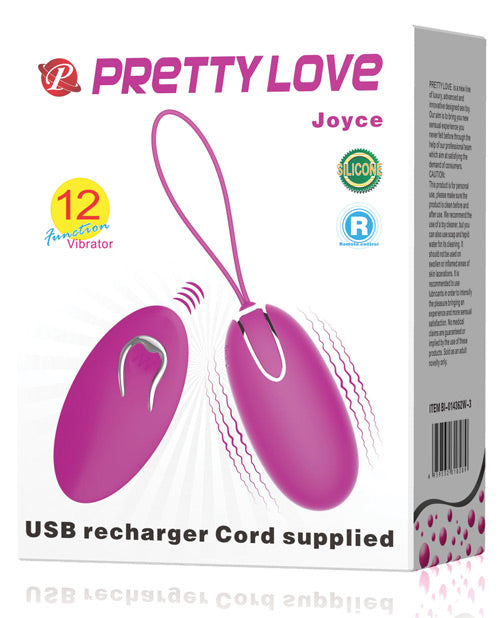 product image, Pretty Love Joyce Vibrating Egg w/Remote Control - Fuchsia