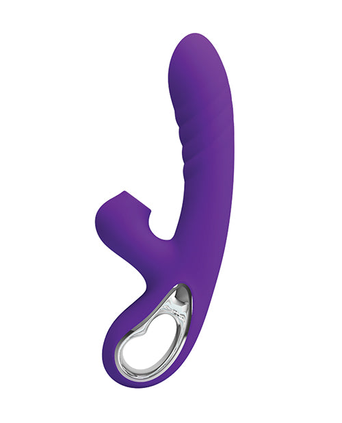 image of product,Pretty Love Jersey Sucking & Vibrating Rabbit - Purple