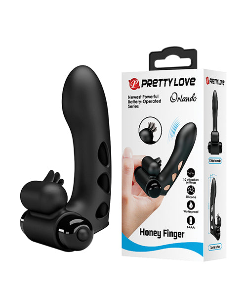 product image, Pretty Love Orlando Honey Finger Sleeve Vibrator - Black