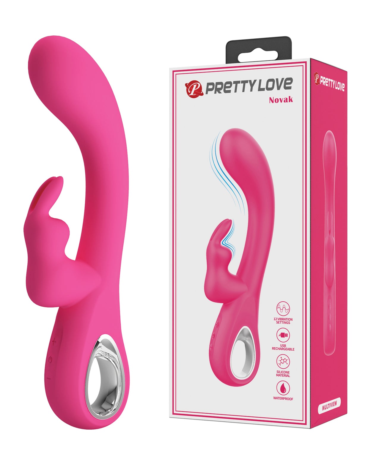 product image, Pretty Love Novak Handle Rabbit w/Bunny - Pink