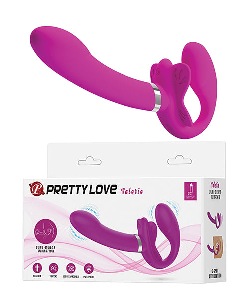 product image, Pretty Love Valerie Vibrating Strapless Strap On - Fuchsia