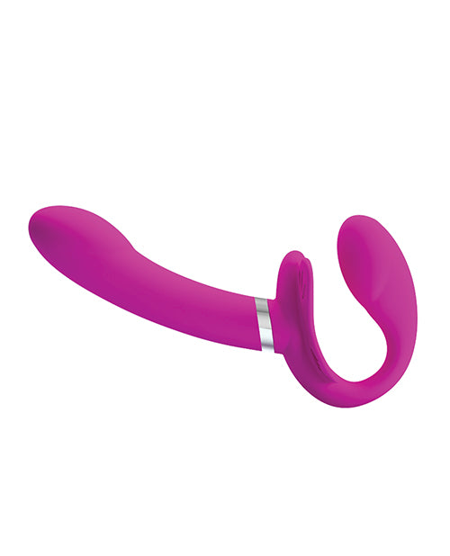 image of product,Pretty Love Valerie Vibrating Strapless Strap On - Fuchsia