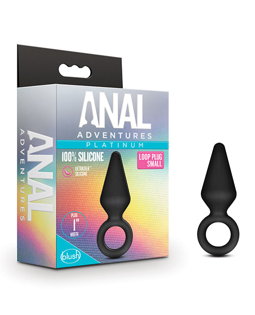 product image, Blush Anal Adventures Platinum Silicone Loop Plug - Small Black