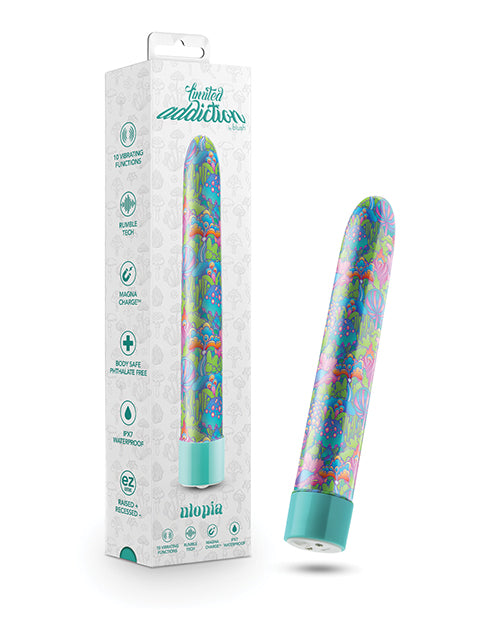 product image, Blush Limited Addiction Utopia 7" Rechargeable Vibe - Aqua