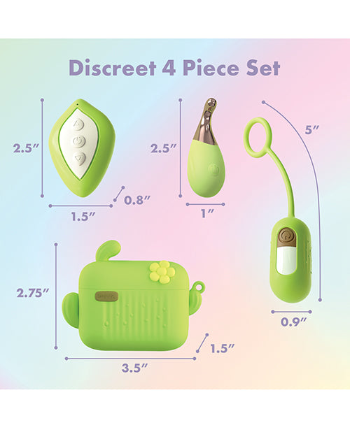 image of product,Blush Play with Me Blooming Bliss Remote Controlled Vibrating Kit - Green