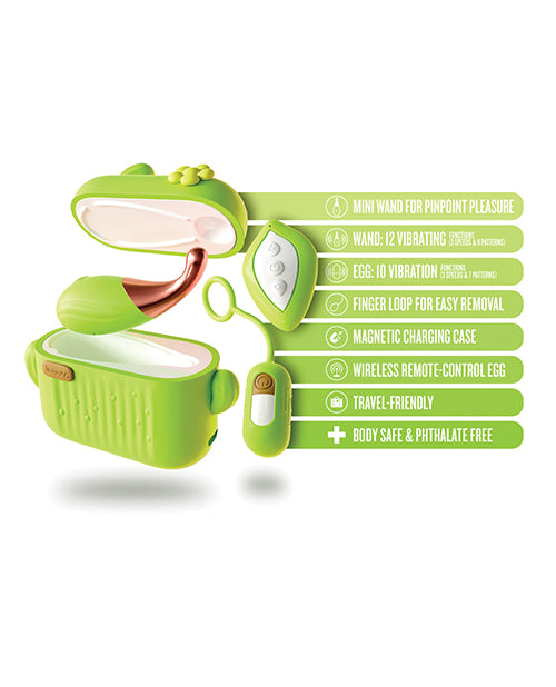 product image,Blush Play with Me Blooming Bliss Remote Controlled Vibrating Kit - Green