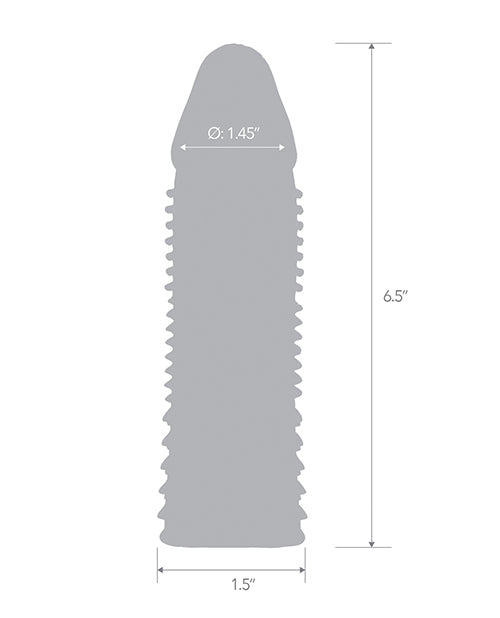 image of product,Blue Line C & B 6.5" Triple Sensation Penis Enhancing Sleeve Extension - Smoke