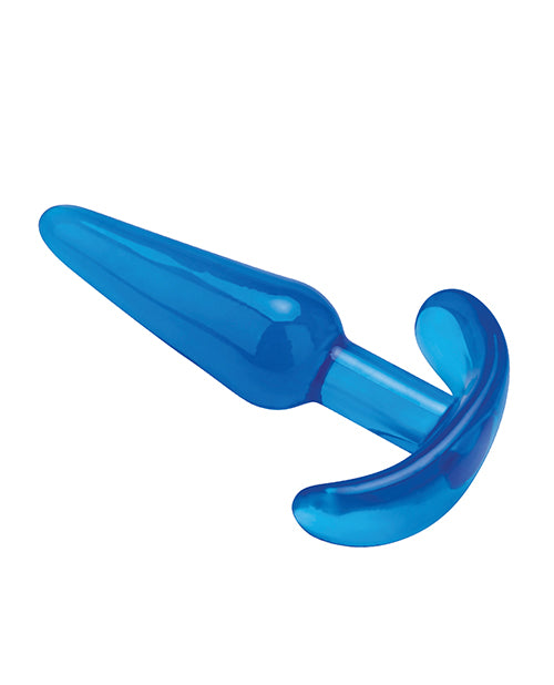 image of product,Blue Line C & B 4.25" Slim Tapered Butt Plug - Jelly Blue