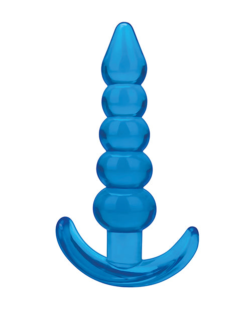 image of product,Blue Line C & B 4.5" Beaded Plug - Jelly Blue Medium