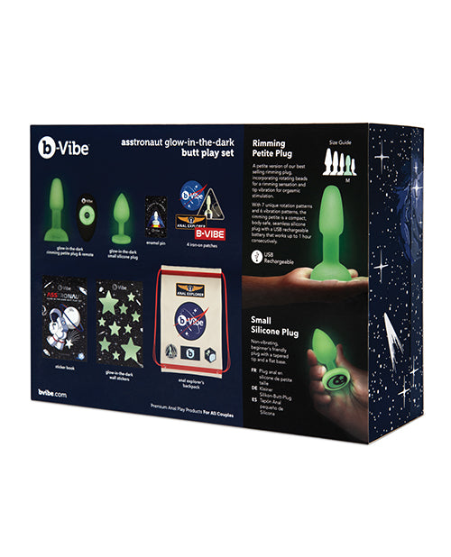 image of product,B-Vibe Asstronaut Butt Play Set - Glow in the Dark