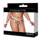 Satin Ribbon w/Elastic Harness & Cuffs Set - White/Gold QN