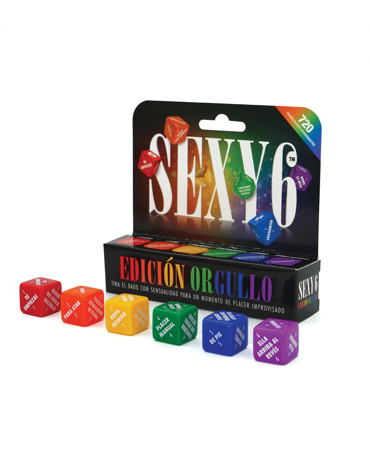 image of product,Sexy 6 Dice Game Pride Edition - Spanish Version