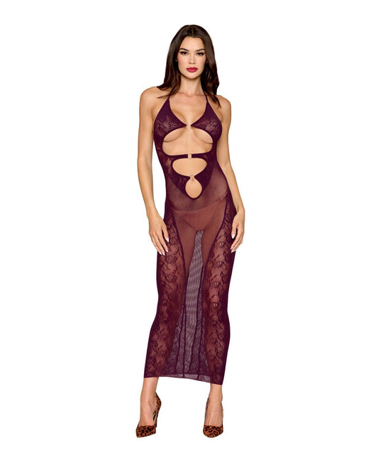 product image,Seamless Gown w/Removable Shrug 2 pc Set - Cherry Lacquer O/S